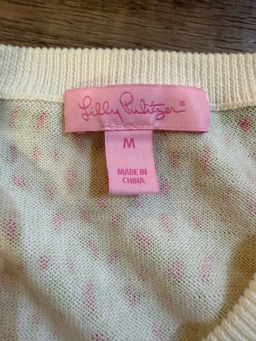Lilly Pulitzer Leopard Spotted Sweater Cardigan Cropped 3/4 Sleeves Size Medium - Picture 6 of 14